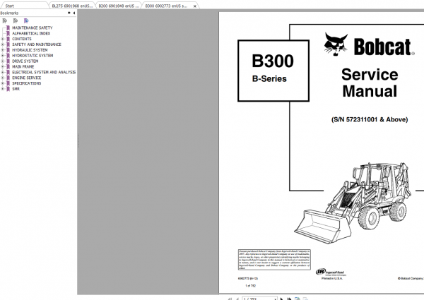 Bobcat Loader Backhoe Service Library 2020 DVD 7