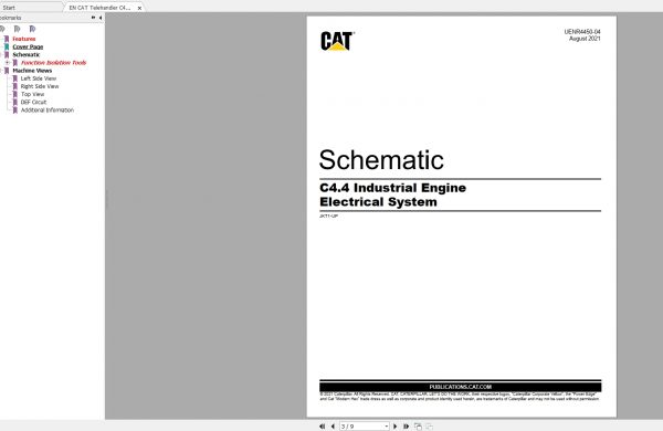 CAT Telehandler 185MB Full Models 05.2001 08.2021 Updated Electric Hydraulic Schematics EN PDF DVD 3