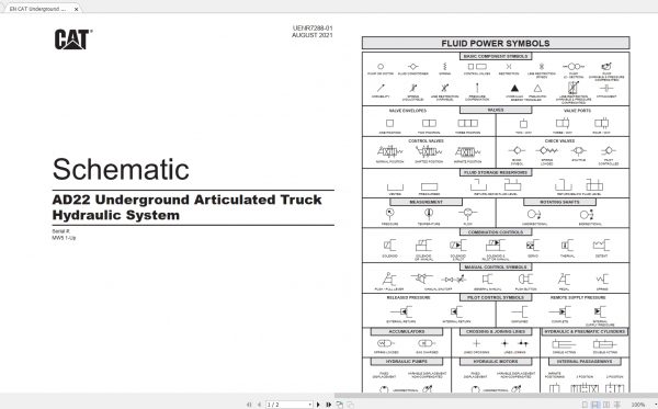CAT Underground Articulated Truck 128MB Full Models 06.2001 08.2021 Updated Electric Hydraulic Schematics EN PDF DVD 6