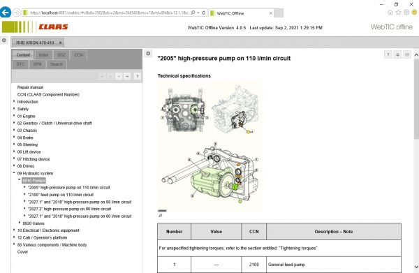 CLAAS WebTIC Offline EN 09.2021 Operator Manual Repair Manual Service Documentation EN DVD 3