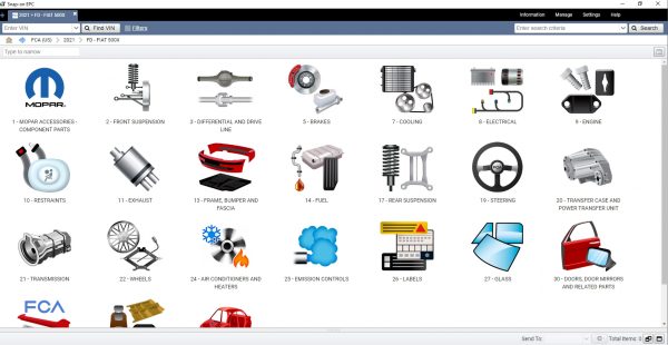 Chrysler Fiat FCA EPC5 International 07.2021 Electronic Parts Catalogue DVD 5