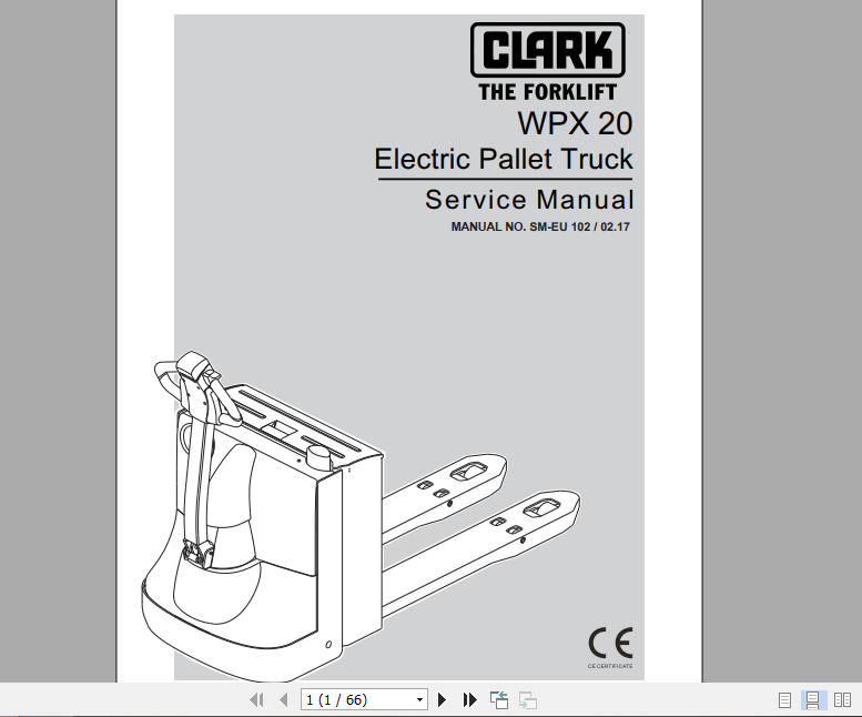 Clark Electric Pallet Truck WPX20 Service Manual SM EU 102 1