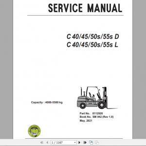 Clark Forklift 2021 C 40 55s D L Service Manual 8112926 1