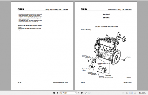 Clark Forklift 2021 GTS 20 33 D L Service Manual 8067002 2
