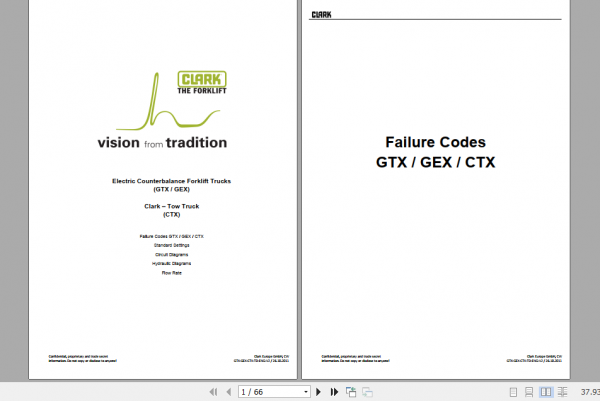 Clark Forklift 2021 GTX GEX16 18 20s Service Manual 8066413 3