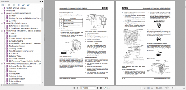 Clark Forklift C15 20s LPG P152L Service Manual 8036092 SM 709 297d0568bd6edb494