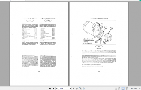 Clark Forklift CDP20 30H German Operator Manual 07747 2