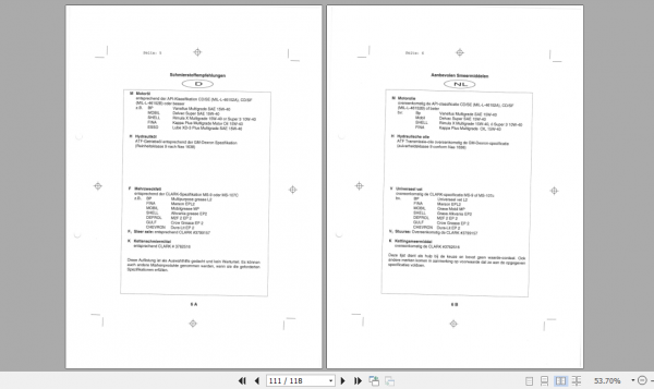 Clark Forklift CDP20 30H German Operator Manual 07747 3