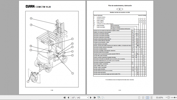 Clark Forklift CEM 12S 20S CTM 10 20 German Operator Manual 4350848 4