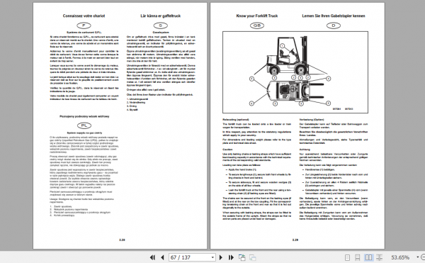 Clark Forklift CGC 40 70 German Operator Manual 8041618 4