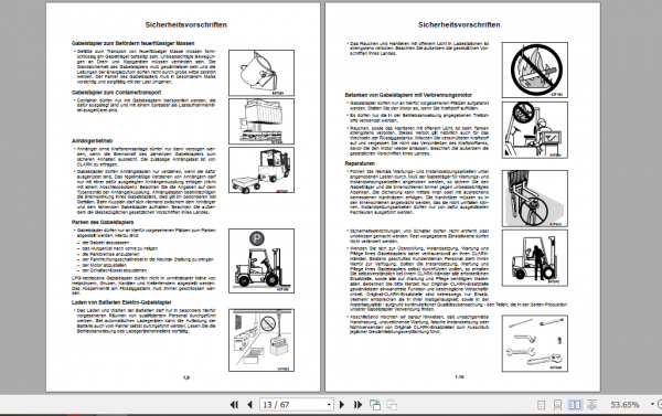 Clark Forklift CMP 15 75S DL German Operator Manual 8037321 2