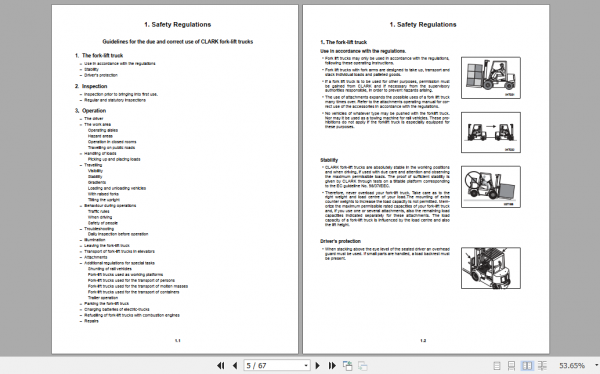 Clark Forklift CMP 15 75S DL Operator Manual 8037323 2