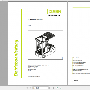 Clark Forklift COP1 German Operator Manual 4582245 1