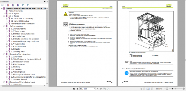 Clark Forklift COP1 Operator Manual 4582248 4