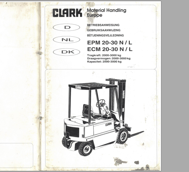 Clark Forklift CTX 40 70 German Operator Manual 8096248 3 1