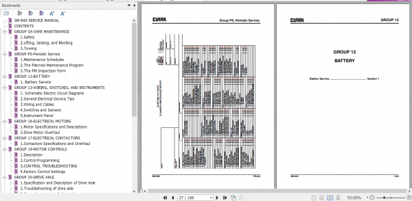 Clark Forklift CTX 40 70 Service Manual SM 849 2b51dea646a0a408c