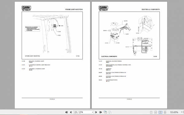 Clark Forklift ECX 20 30x 32 Parts Manual 2