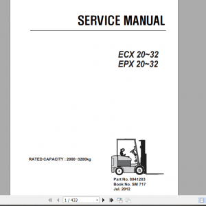 Clark Forklift ECX EPX 20 32 Service Manual 8041203 1