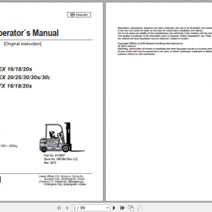 Clark Forklift EPX 20 32i Operator Manual 8152712 4 1