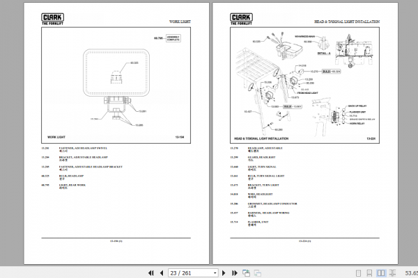 Clark Forklift EPX20 25 30 32 Parts Manual 9837 CNF 2