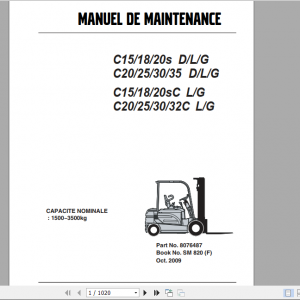 Clark Forklift French C15 20s Diesel P152D Service Manual 8076487 1
