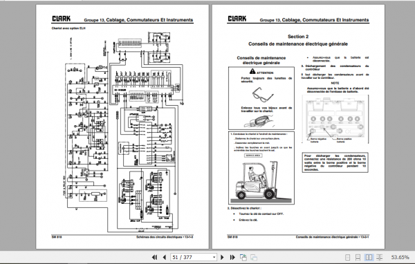 Clark Forklift French GEX 20 25 30 Service Manual 8077193 4