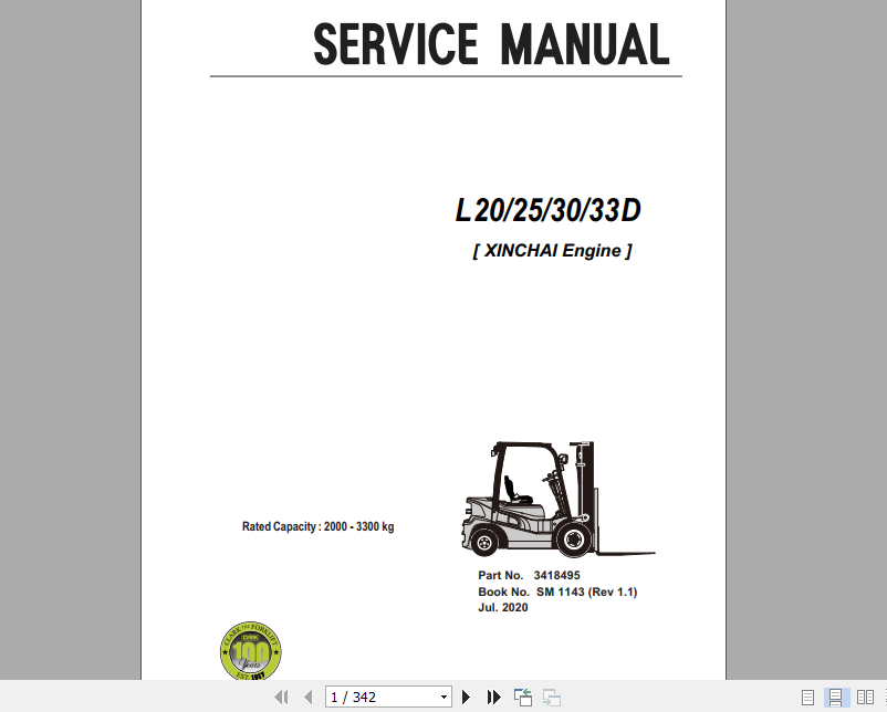 Clark Forklift GEX 40 45 50 Service Manual 8106230 4 1