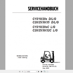 Clark Forklift German C15 20s Diesel P152D Service Manual 8076486 15af7b99f06212453