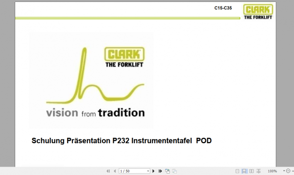 Clark Forklift German C15 20s Diesel P152D Service Manual 8076486 169aaca9599631582