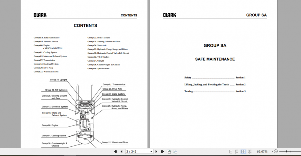 Clark Forklift L20 25 30 33D Service Manual 3418495 2