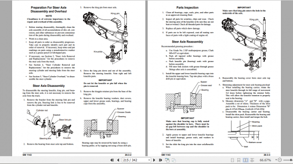 Clark Forklift L20 25 30 33D Service Manual 3418495 3