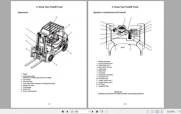 Clark Forklift L20 33 D Operator Manual 3417359 2