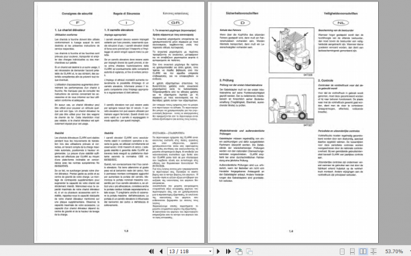 Clark Forklift MEGA AC20 35 German Operator Manual 4343859 3
