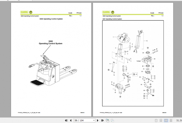 Clark Forklift PPXS20 Parts Manual PB EU136 3