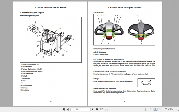 Clark Forklift PX20 German Operator Manual 8114067 2