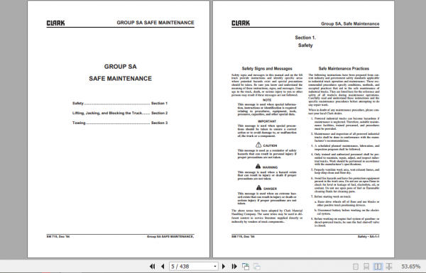 Clark Forklift TMX 12 25 EPX 16 20s Service Manual 8037870 2