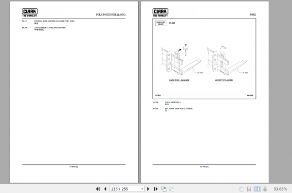 Clark Forklift TMX 12 25 Parts Manual 8037360 4