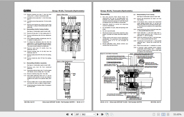 Clark Forklift Truck CGC CGP16 50 H Hydrotastic Transmission Service Manual SM5190 1