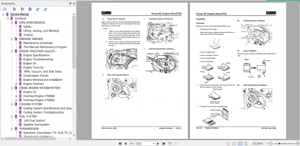 Clark Forklift Truck CMP 15 30 Service Manual SM 5184 2