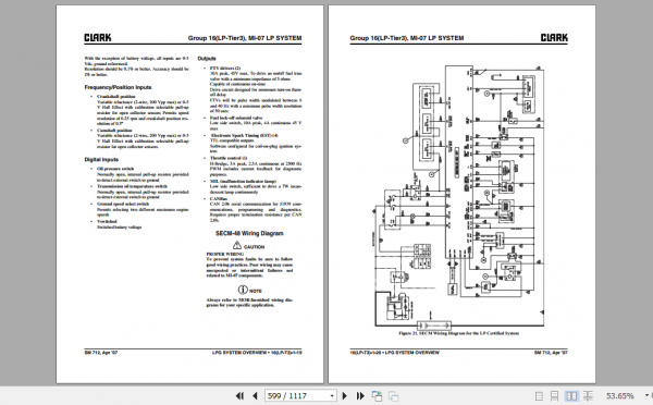 Clark Forklift Truck CMP 40 45 50s D L Service Manual 8036088 3