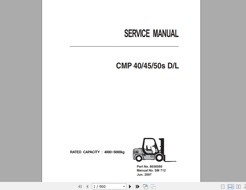 Clark Forklift Truck CMP 40 45 50s Service Manual 8036088 1