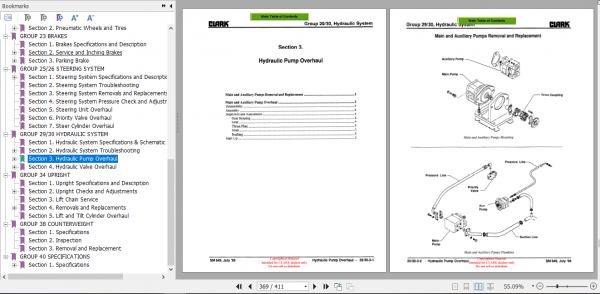 Clark Forklift Truck CMP 40 45 50s Service Manual SM 649 4