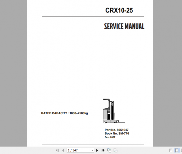 Clark Forklift Truck CRX10 13 14 15 18 20 25 Service Manual 2