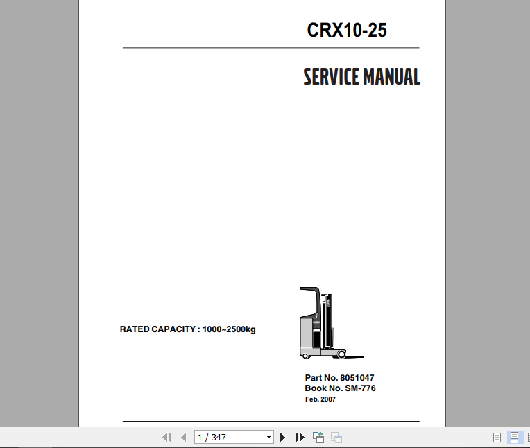 Clark Forklift Truck CRX10 13 14 15 18 20 25 Service Manual 2