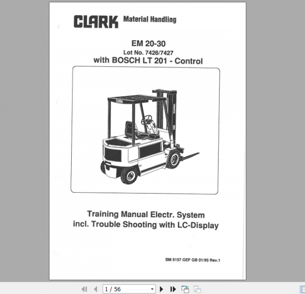 Clark Forklift Truck CTM CEM 20 30 LT210A Training Manual Electr System 3
