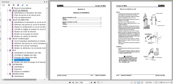 Clark Forklift Truck French CMP 40 45 50s Service Manual SM 5185 4