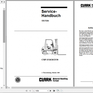 Clark Forklift Truck German CMP 15 30 Service Manual SM 5184 1