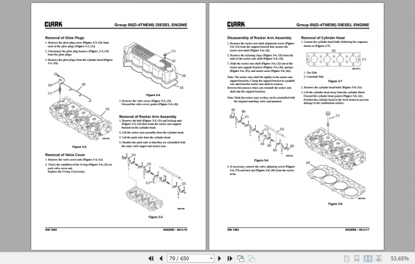 Clark Forklift Truck S20 35D YANMAR Engine Service Manual 8146156 2