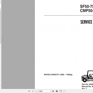 Clark Forklift Truck SF50 75s CMP50 75s D L Service Manual 8036086 1