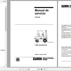 Clark Forklift Truck Spanish CMP 15 30 Service Manual SM 5184 1